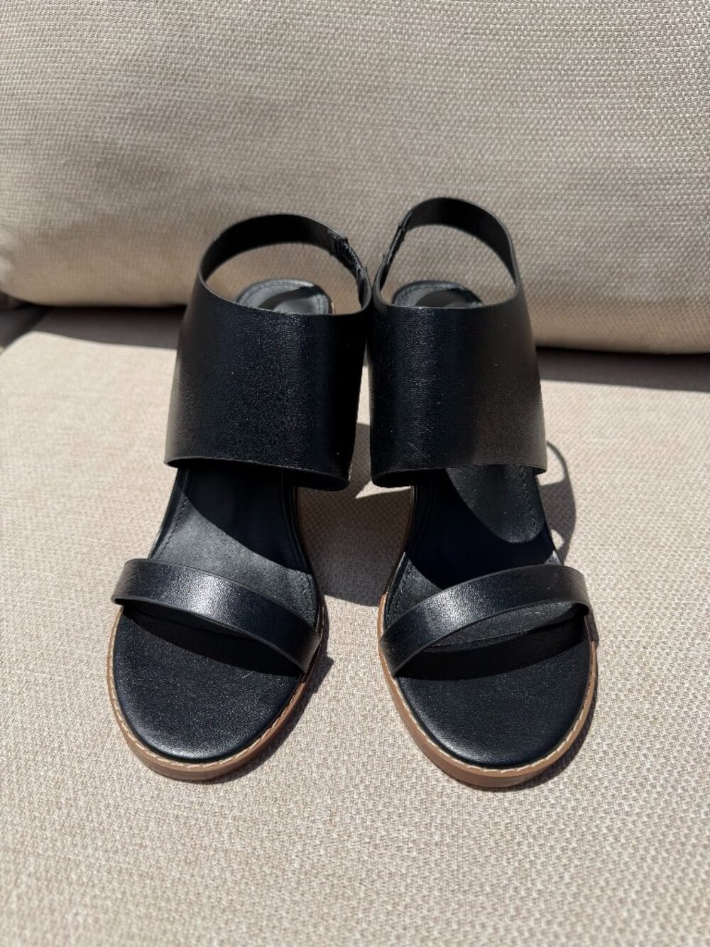 French Connection Lori Women’s Black Block Heel Sandal – Size 8.5